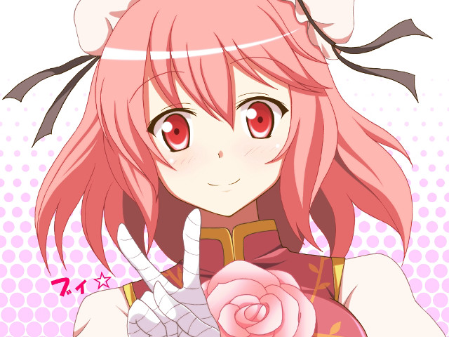 Pink haired girl rose bun free wallpaper - medium preview image
