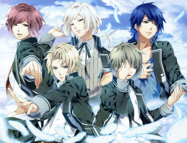 Anime characters cloudy sky clouds free wallpaper for desktop - medium preview image