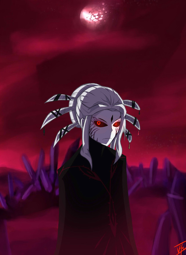 Cartoon creepy red eyes character free wallpaper - medium preview image