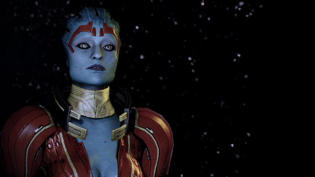 Blue face red hair astronaut free wallpaper - medium preview image
