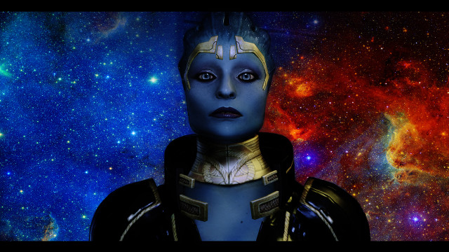 Woman space suit blue face free wallpaper - medium preview image