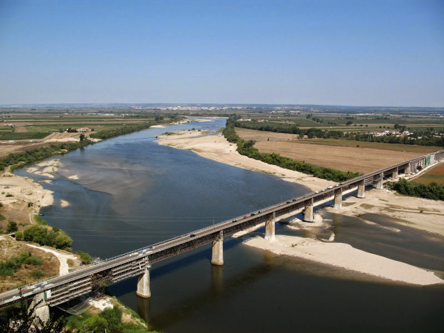 Bridge train river field forest free wallpaper - medium preview image