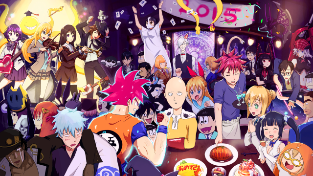 Anime characters party cake balloons free wallpaper - medium preview image