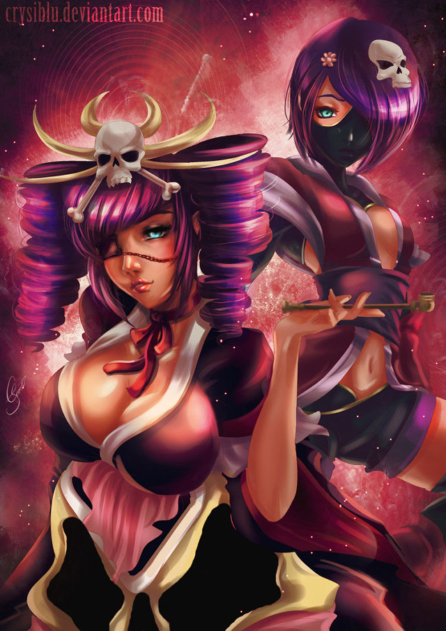 Woman skull demon knife pop free wallpaper - medium preview image