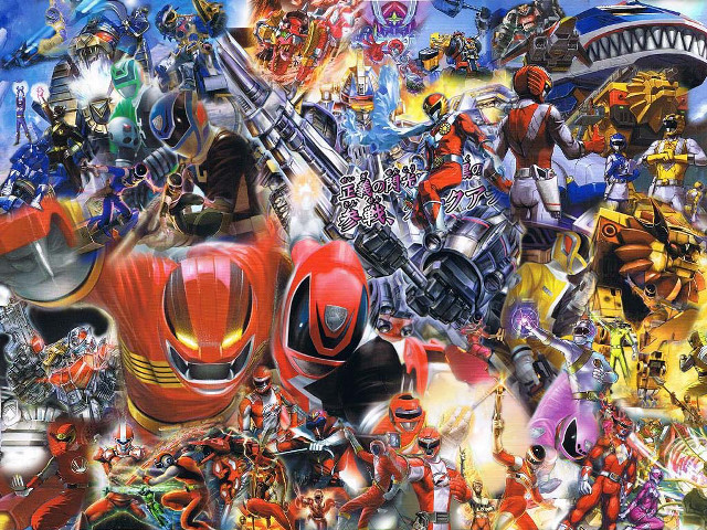 Cartoon characters giant robot collage free wallpaper - medium preview image