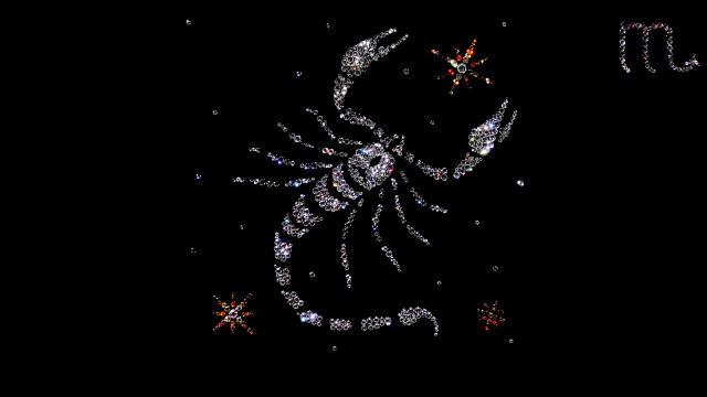 Scorpion black background stars sparkles free wallpaper - medium preview image