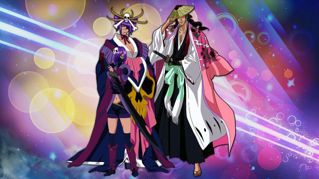 Anime characters colorful background stars #2 free wallpaper - medium preview image