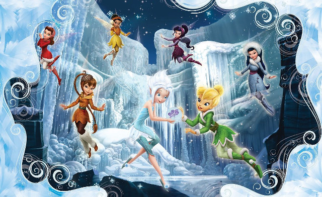 Cartoon characters flying waterfall snow free wallpaper - medium preview image