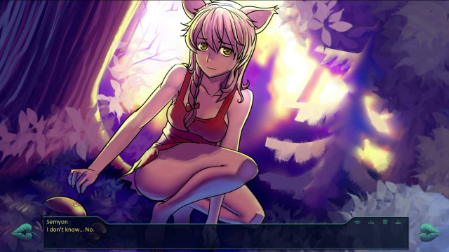 Cartoon kneeling forest cat blonde free wallpaper - medium preview image