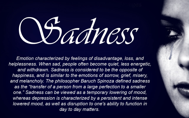 Woman teary face sadness caption free wallpaper - medium preview image