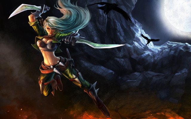 Woman sword bird flying sky #2 free wallpaper - medium preview image