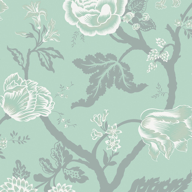 Flower pattern wallpaper green blue free wallpaper - medium preview image