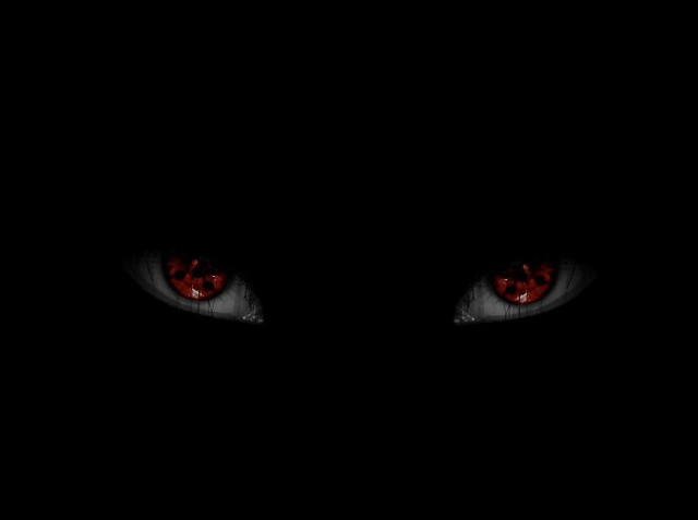 Cat eyes glowing red dark free wallpaper - medium preview image