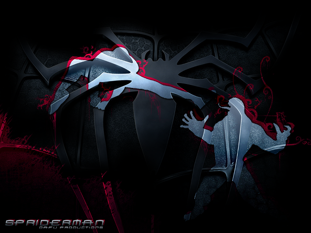 Spiderman suit red black paint free wallpaper - medium preview image