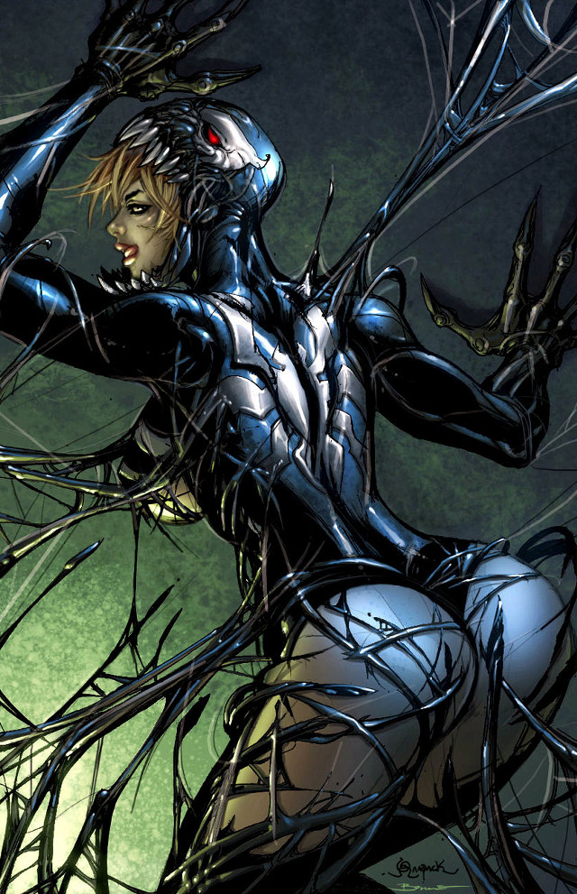 Woman black suit red eye free wallpaper - medium preview image