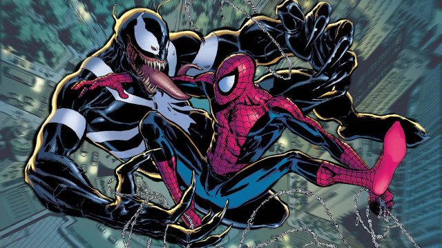 Spider man attack city comic free wallpaper - medium preview image
