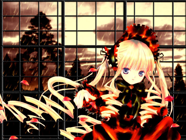 Anime girl long blue eyes free wallpaper - medium preview image