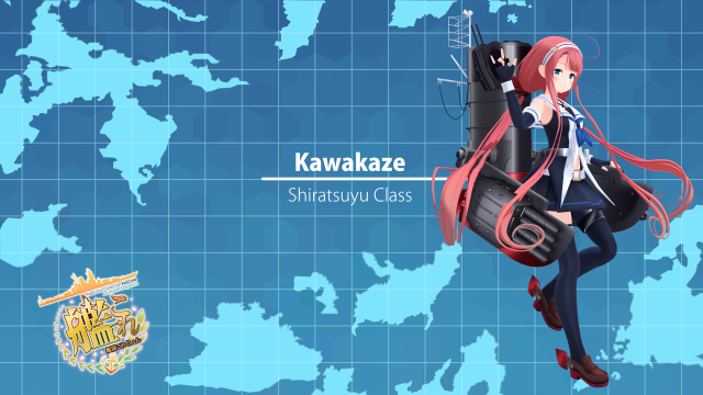 Girl school uniform flying map free wallpaper - medium preview image