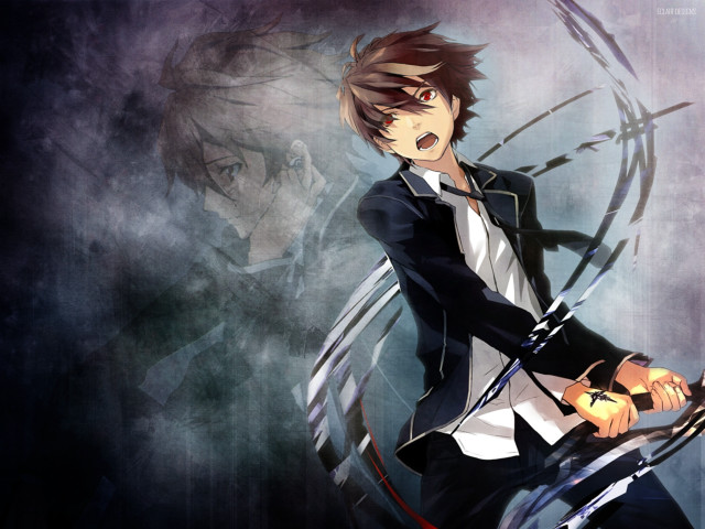 Man holding sword wall spider free wallpaper - medium preview image
