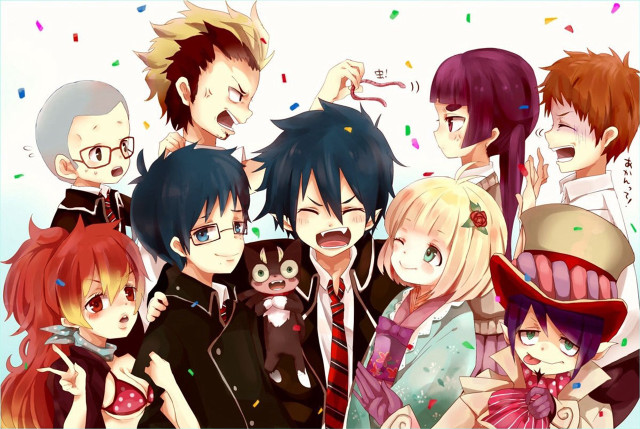 Anime characters group photo confetti free wallpaper - medium preview image