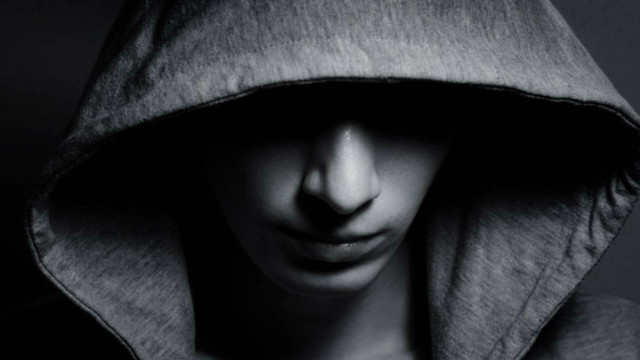 Hooded person cellphone portrait precisionism free wallpaper - medium preview image