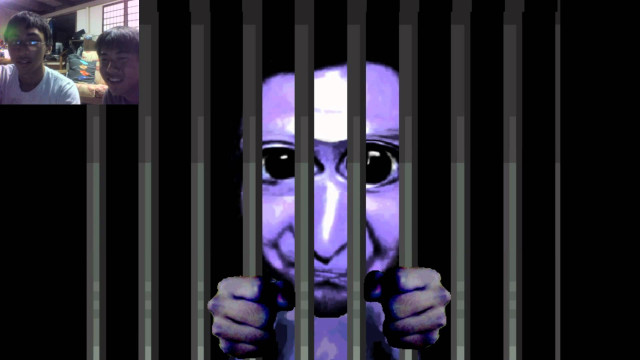 Man purple mask jail cell free wallpaper - medium preview image