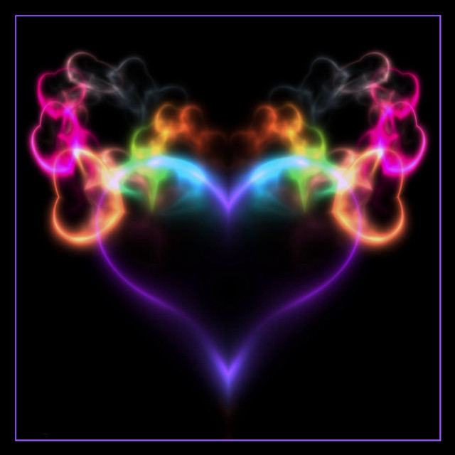 Heart shaped colorful smoke black free wallpaper - medium preview image