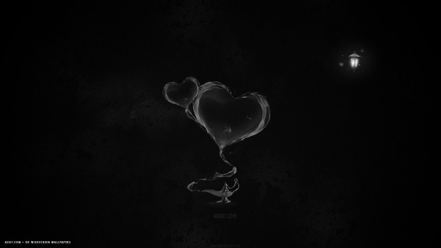 Heart shaped balloon floating lantern free wallpaper - medium preview image