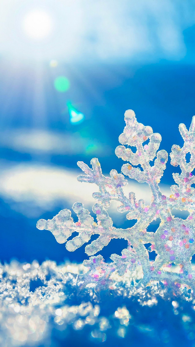Snowflake blue background bright sun free wallpaper - medium preview image