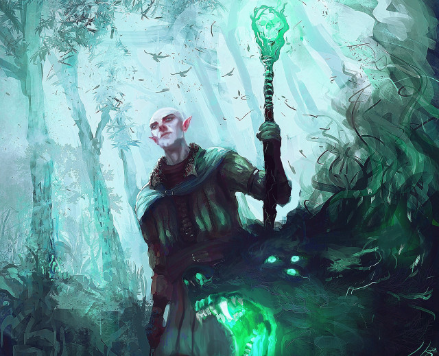 Man holding green light forest #2 free wallpaper - medium preview image