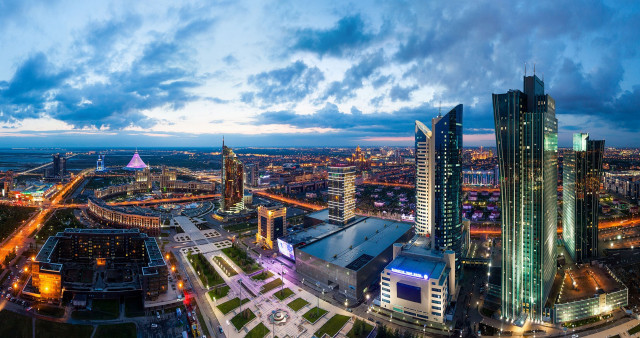 City night lights buildings cloudy #3 free wallpaper - medium preview image