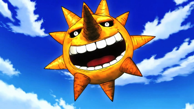 Cartoon sun big smile horn free wallpaper - medium preview image