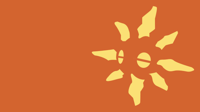 Yellow orange sun design black free wallpaper - medium preview image