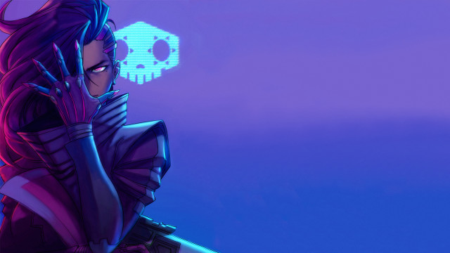 Woman skull purple background skull free wallpaper - medium preview image