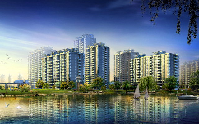 Large building lake sailboat water free wallpaper - medium preview image