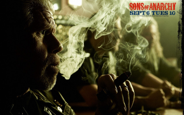 Man smoking cigarette dark room #3 free wallpaper - medium preview image