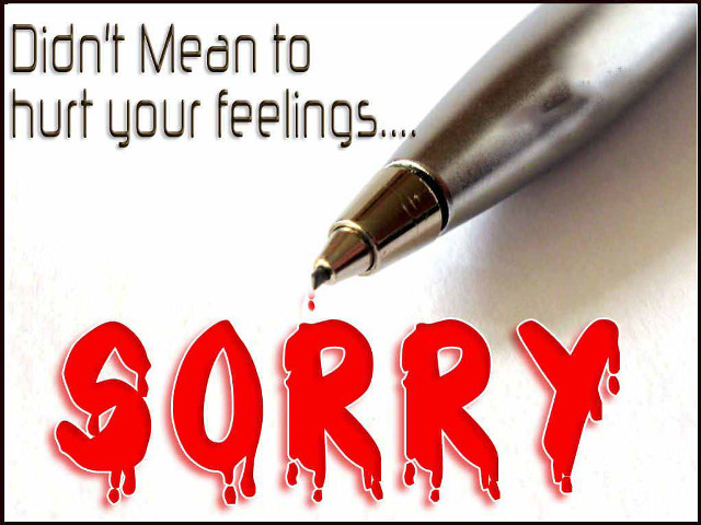 Pen writing sorry red ink free wallpaper - medium preview image
