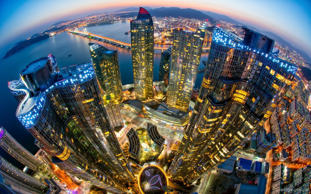 City night lights buildings water #6 free wallpaper - medium preview image