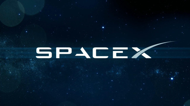 Spacex logo dark background stars free wallpaper - medium preview image