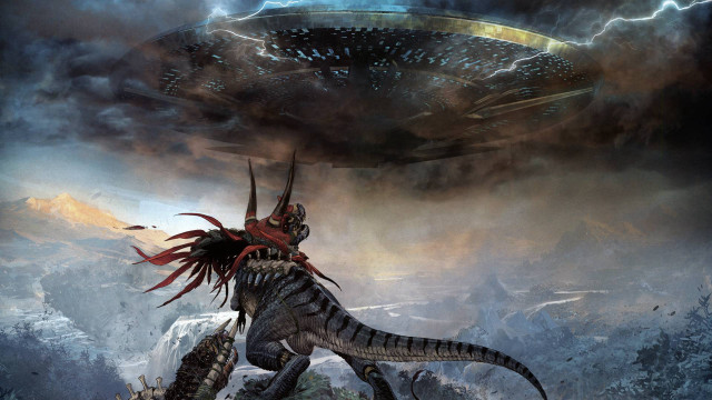 Huge headed flying monster glowing free wallpaper - medium preview image