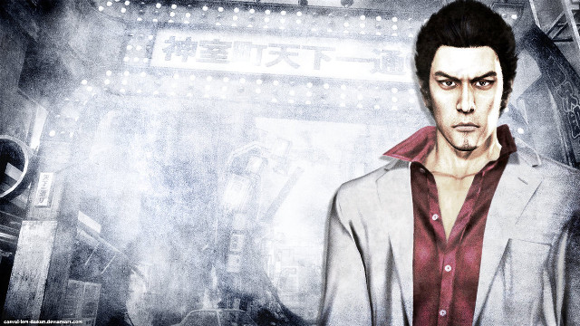 Man red shirt white jacket free wallpaper - medium preview image