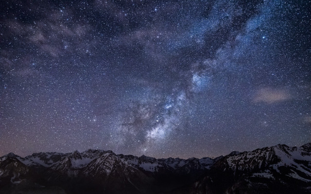 Night sky stars mountain range #3 free wallpaper - medium preview image