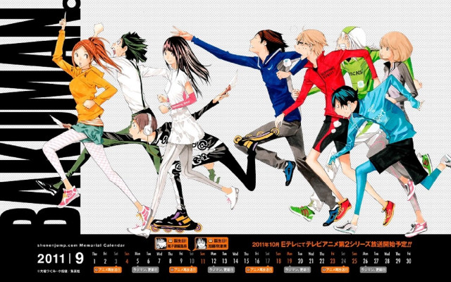 Anime calendar january 2011 characters free wallpaper - medium preview image