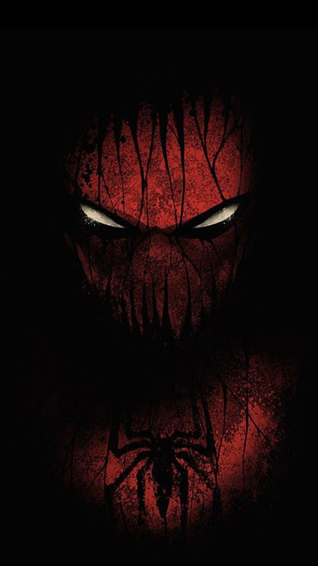 Red spider man creepy face free wallpaper - medium preview image