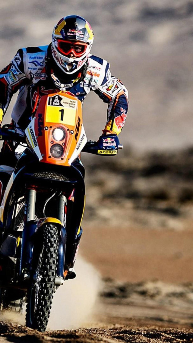 Man motorcycle dirtroad hillside sky free wallpaper - medium preview image