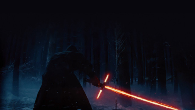 Man dark forest holding light #2 free wallpaper - medium preview image