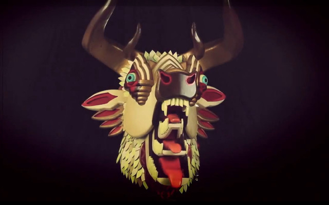 Horned mask large nose face free wallpaper - medium preview image