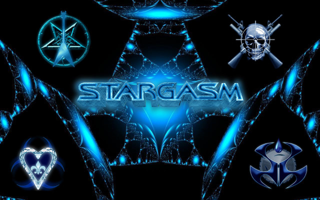 Blue black stargasm logo center free wallpaper - medium preview image