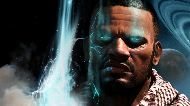 Strange faced man lightning effect free wallpaper - medium preview image
