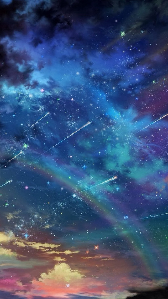 Colorful sky stars rainbow middle free wallpaper - medium preview image